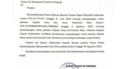 Verifikasi Data Kades di Kuantan Singingi Tentang Perpanjangan Masa Jabat, Ni Dia,!
