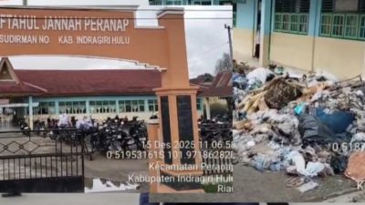 Sampah Sekolah MTS Inhu Ditangani Oleh Pihak Yang Belum Jelas