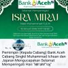 Hari Isra Mi’raj Diperingati, Ucapan Dibagikan Bank Aceh Singkil