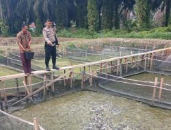 Polsek Singingi Cek Kolam Lele Dukung Asta Cita