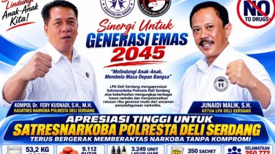 LPA Deli Serdang Apresiasi Satresnarkoba Selamatkan Ratusan Ribu Jiwa