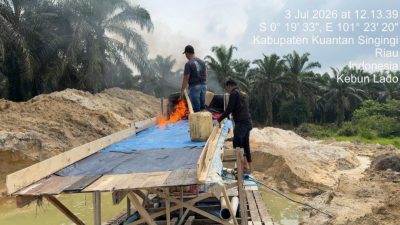Polsek Singingi Lakukan Penertiban Tambang Emas Tanpa Izin di Kebun Lado