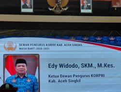 Edy Widodo Dikukuhkan Sebagai Ketua KORPRI Aceh Singkil