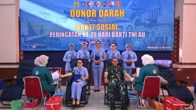 Lanud Sultan Hasanuddin Gelar Donor Darah Wujud Pengabdian