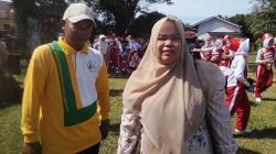 Semarak HUT RI ke-81, 50 Siswa-Siswi SMP N 1 Singkil Utara Tampilkan Drumband di Jalan Santai Gosong Telaga